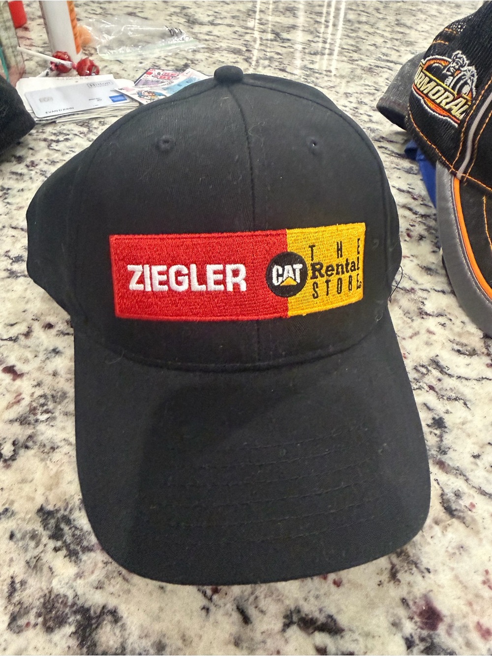 Vintage Caterpillar Black Cap with Red and Yellow Ziegler Patch